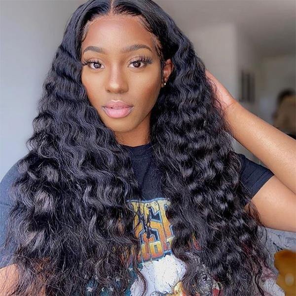 Loose Deep Wave Hair Wig HD Transparent Lace Front Wig T Part Wigs - MeetuHair