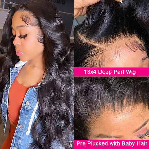 13x4 Lace Front Wigs Loose Deep Wave Human Hair Frontal Wigs