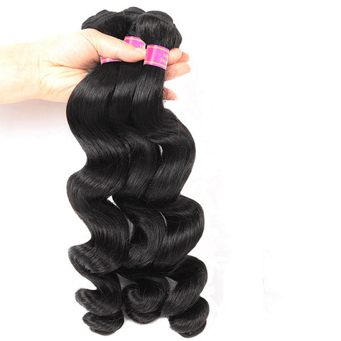 Meetu 10A Brazilian Loose Wave 4 Bundles Virgin Remy Human Hair Weave