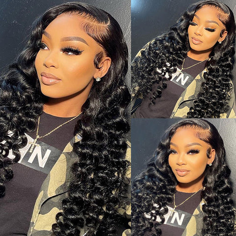 Loose Deep Wave Lace Frontal Wigs 40 Inches Long Wigs HD 13x4 Lace Front Wig