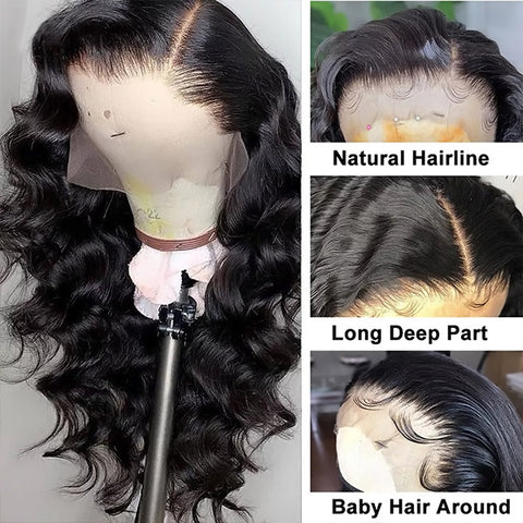 13x4 Lace Front Wigs Pre Plucked Loose Deep Wave Human Hair HD Lace Wigs 250% Density