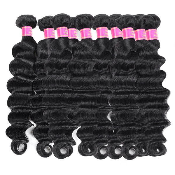 Wholesale Loose Deep Wave Human Hair Bundles 10 Pieces Unprocessed Virgin Human Hair
