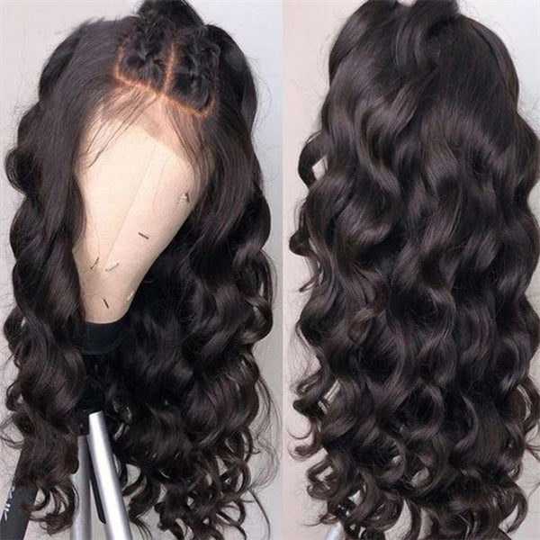 13x4 Lace Front Wig Loose Wave Human Hair Transparent Lace Frontal Wigs 250% Density