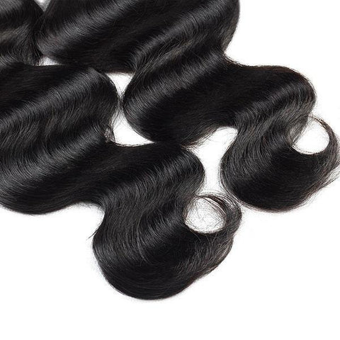 Malaysian Body Wave 3 Bundles with 13*4 Lace Frontal 10A Virgin Remy Human Hair - MeetuHair