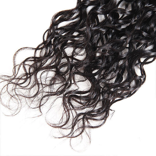 10A Water Wave Hair Bundles with Frontal Virgin Peruvian Human Hair