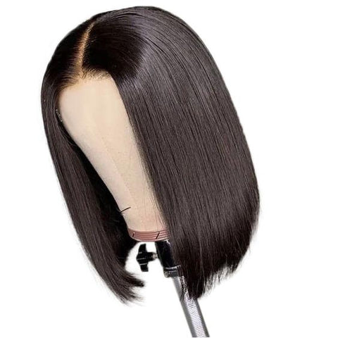 Meetu Affordable Straight Hair Short Bob Wig Human Hair 2x6 Lace Front Wigs - MeetuHair