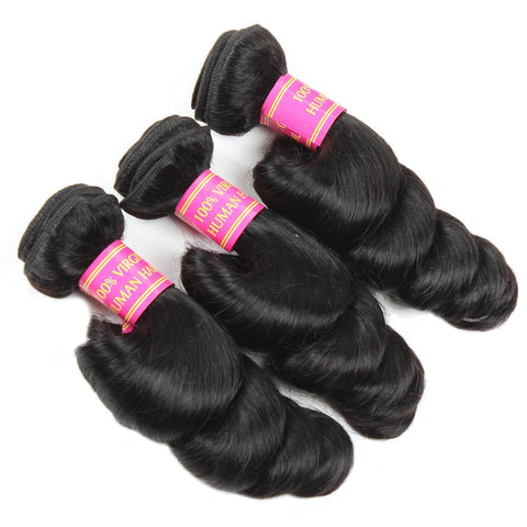 Meetu Brazilian Loose Wave Hair 3 Bundles 10A Remy Human Hair Weave - MeetuHair