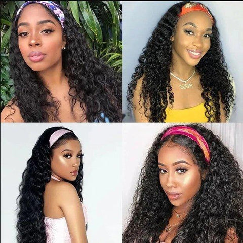 Meetu Deep Wave Hair Headband Wig Affordable Natural Hair Half Wigs - MeetuHair