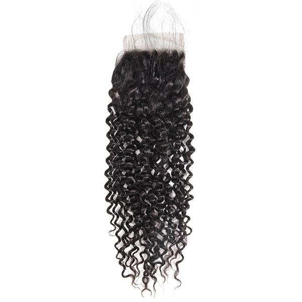 Meetu Hair Peruvian Curly Virgin Human Hair Weave 3 Bundles with 4*4 Lace Closure - MeetuHair