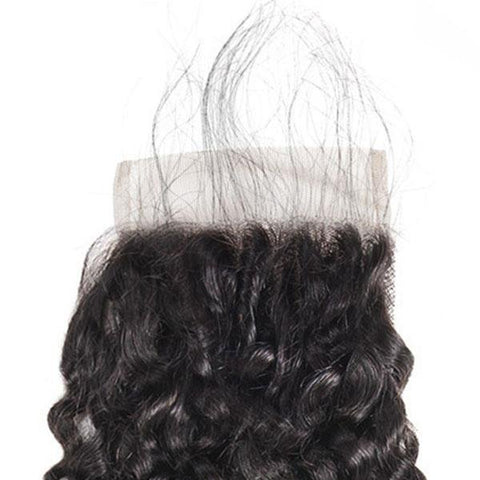 Meetu Hair Peruvian Curly Virgin Human Hair Weave 3 Bundles with 4*4 Lace Closure - MeetuHair