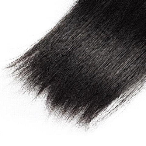 Meetu Hair Peruvian Straight Virgin Human Hair 3 Bundles with 4*4 Lace Closure - MeetuHair