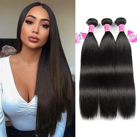 Meetu Peruvian Straight Human Hair 3 Bundles 10A Unprocessed Hair - MeetuHair