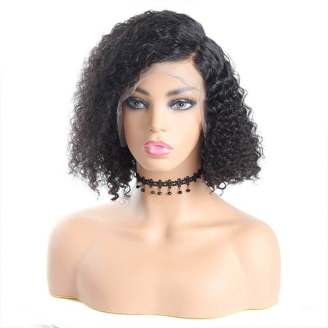 Meetu Short Bob Wig Brazilian Jerry Curly Human Hair Lace Front Wigs, 100% Unprocessed Virgin Human Hair - MeetuHair