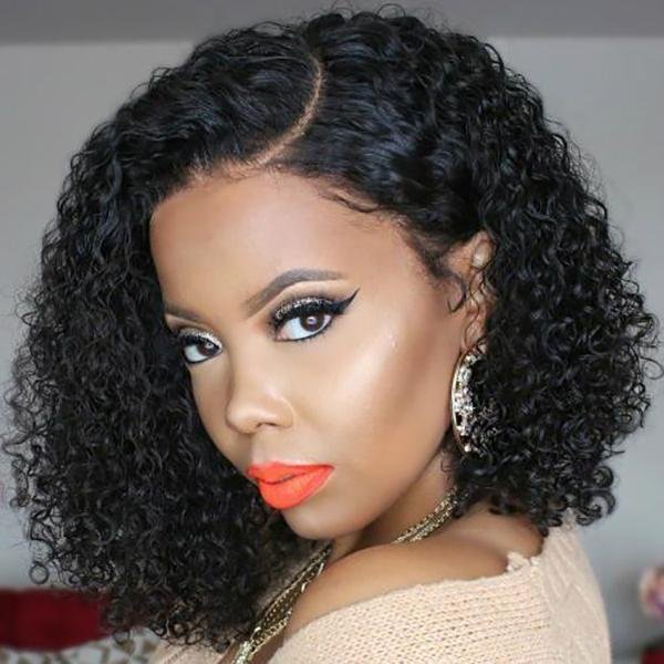 Meetu Short Bob Wig Brazilian Jerry Curly Human Hair Lace Front Wigs, 100% Unprocessed Virgin Human Hair - MeetuHair