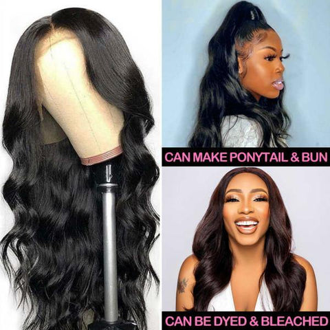 Body Wave lace Wigs Virgin Peruvian Hair 13x4 Lace Front Wig - MeetuHair