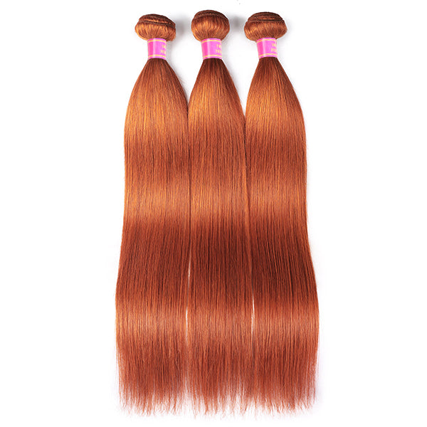 Ginger Straight Human Hair 3 Bundles Virgin Remy Human Hair Weave