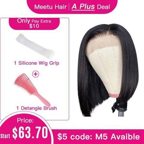 Short Bob Wig Side Part Human Hair Wigs - MeetuHair