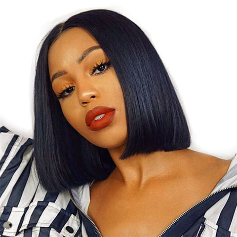 Short Bob Wigs 13x2 Bob Lace Front Wigs Transparent Human Hair Bob Wigs