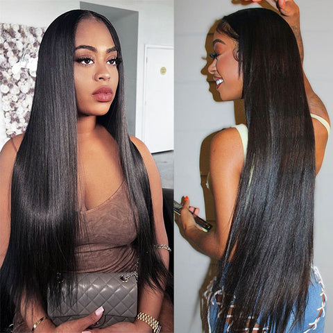 40 Inches Long Wigs Straight Hair 4x4 Lace Closure Wigs HD Transaparent Lace Wig