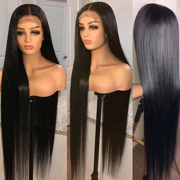 Straight Lace Front Wigs 13x4 Lace Frontal Wigs Pre Plucked Glueless Human Hair Wig
