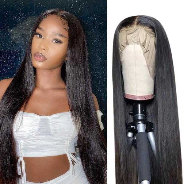 Straight Lace Front Wigs 13x4 Lace Frontal Wigs Pre Plucked Glueless Human Hair Wig