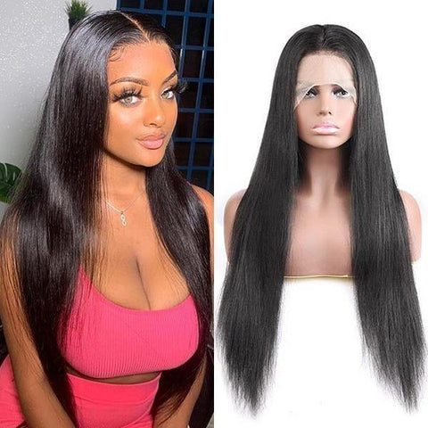 Straight Hair Wig HD Transparent Lace Front Wig T Part Wigs - MeetuHair