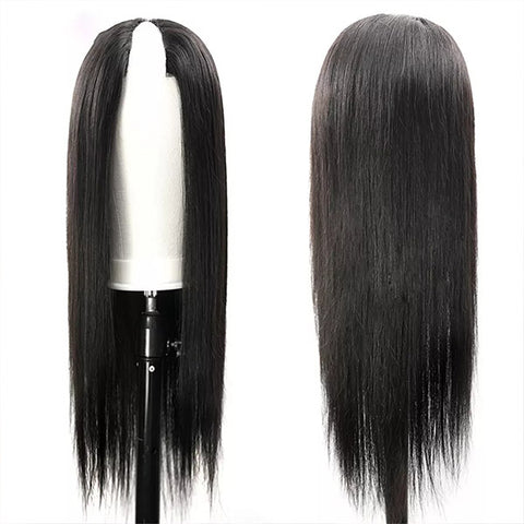 V Part Wig Stright Human Hair Wigs Free Part Glueless Wigs