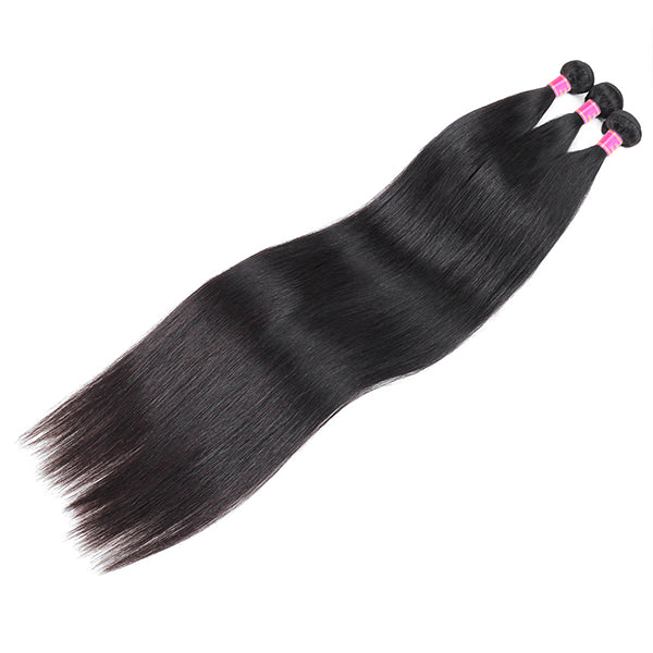 Straight Human Hair Weave 3 Bundles Virgin Brazilian Human Hair Extensions