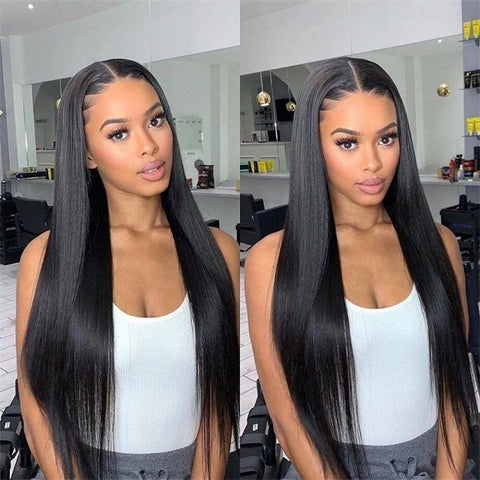 Straight Hair Full Lace Human Hair Wigs Transparent Full Lace Wig Pre Plucked