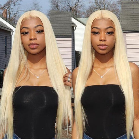 Honey Blonde Lace Front Wig 613 Straight Human Hair Wigs 13x4 Lace Frontal Wig