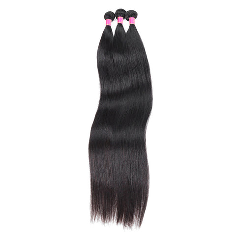 Meetu Straight Human Hair 3 Bundles Virgin Indian Human Hair Extensions