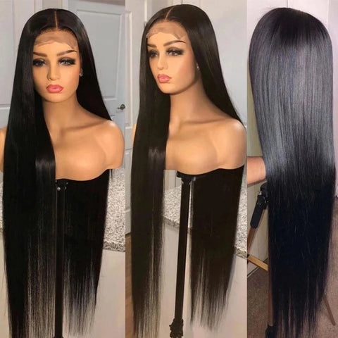 Straight Human Hair Wig 13x4 Transparent Lace Front Wig Long Straight 13x6 Lace Frontal Wigs
