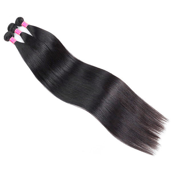 Malaysian Straight Hair Weave 3 Bundles 100% Unprocessed Human Hair Extensions