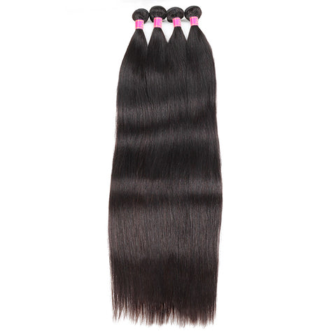 Meetu 10A Peruvian Human Hair Straight Hair 4 Bundles