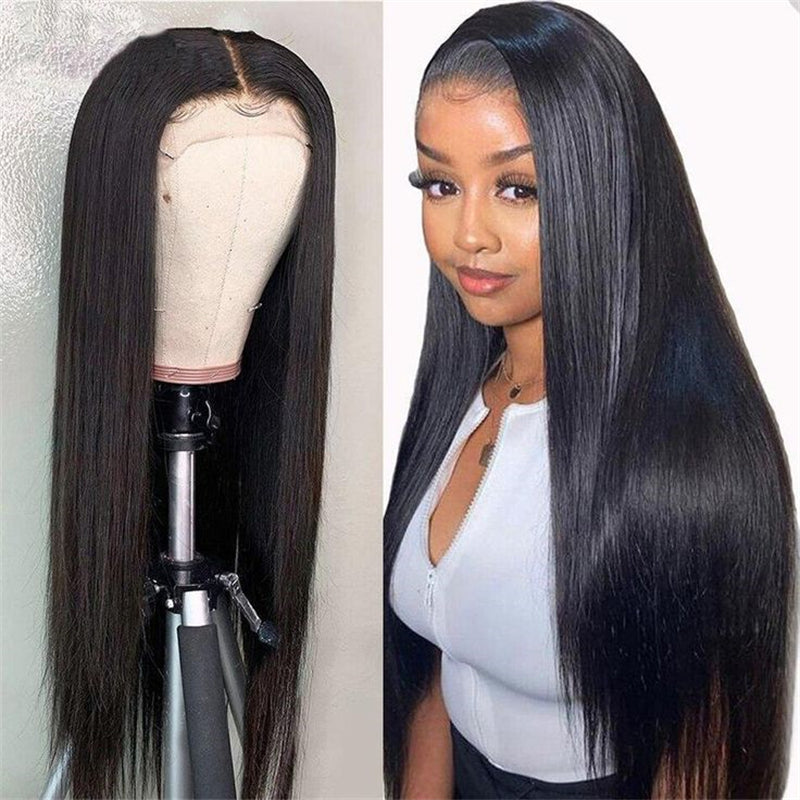 Straight Hair 4x4 Lace Closure Wig Transparent Lace Virgin Brazilian Human Hair Wigs