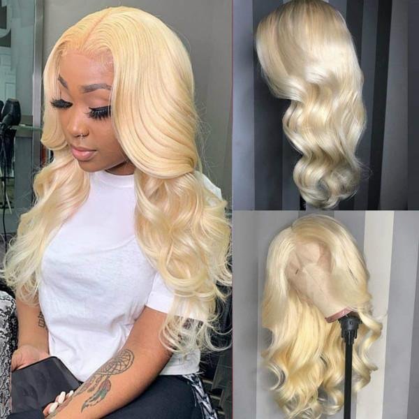 T Part Wig Body Wave Hair Lace Wigs 613 Blonde Hair Transparent Lace Front Wigs - MeetuHair