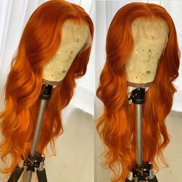 T Part Wig Body Wave Hair Lace Wigs Ginger Color Hair Transparent Lace Front Wig - MeetuHair