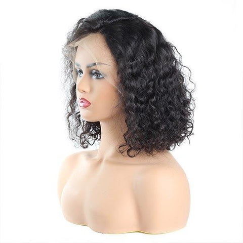 T Part Wig Curly Hair Lace Wigs Human Hair Short Bob Wigs - MeetuHair