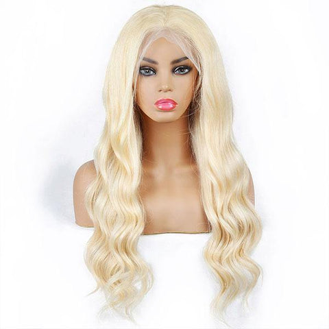 Transparent Lace Wig 613 Blonde Color Body Wave Hair Lace Front Wig T Part Wig - MeetuHair
