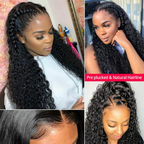 Curly Lace Front Wig 13x4 HD Lace Frontal Wigs Human Hair Glueless Wigs Pre Plucked