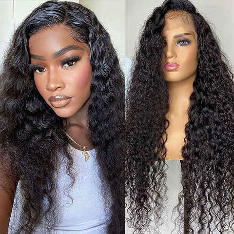 Water Wave Human Hair Wig 13x4 HD Lace Frontal Wig Undetectable Lace Wigs 32 Inch