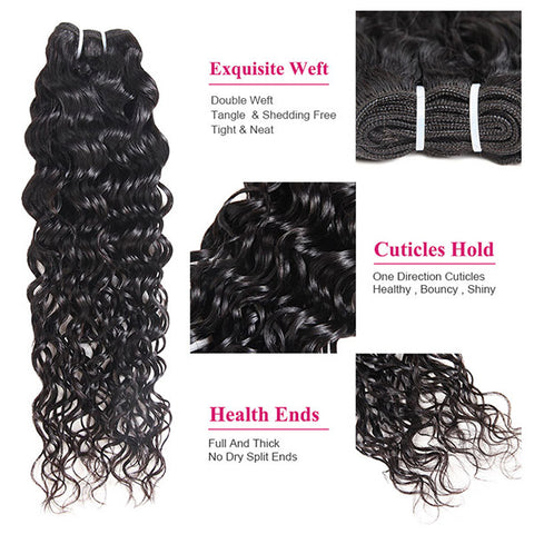 Peruvian Water Wave Hair 3 Bundles Virgin Human Hair Weave
