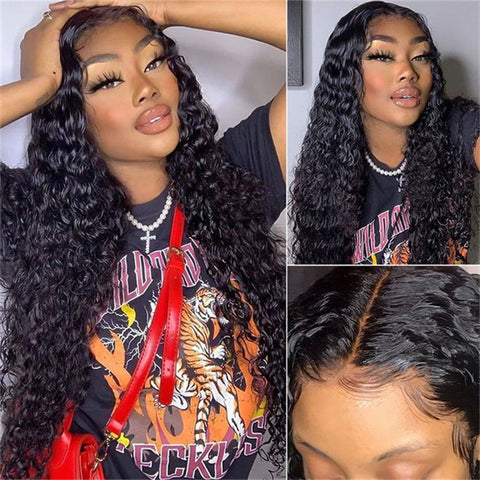 Water Wave Wig 13x6 Lace Front Wig Wet and Wavy HD Lace Frontal Wig Pre Plucked 30 inch