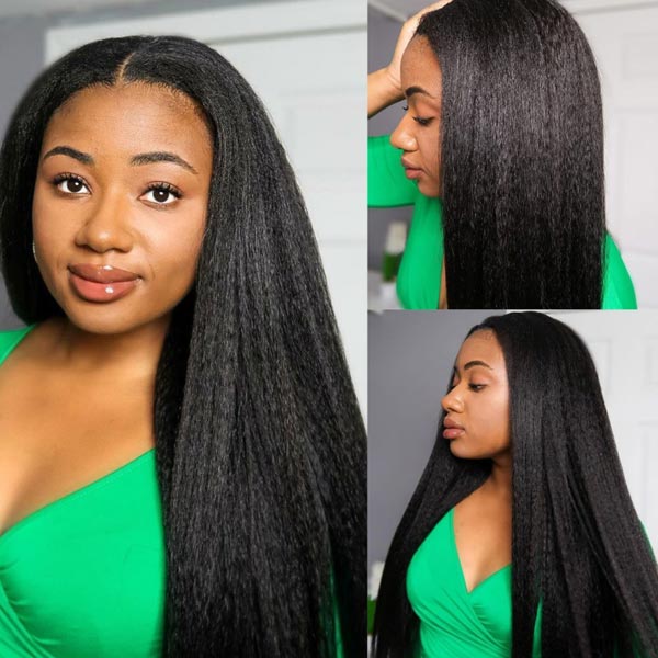 U Part Wig Silky Straight Human Hair Glueless Wigs for Women